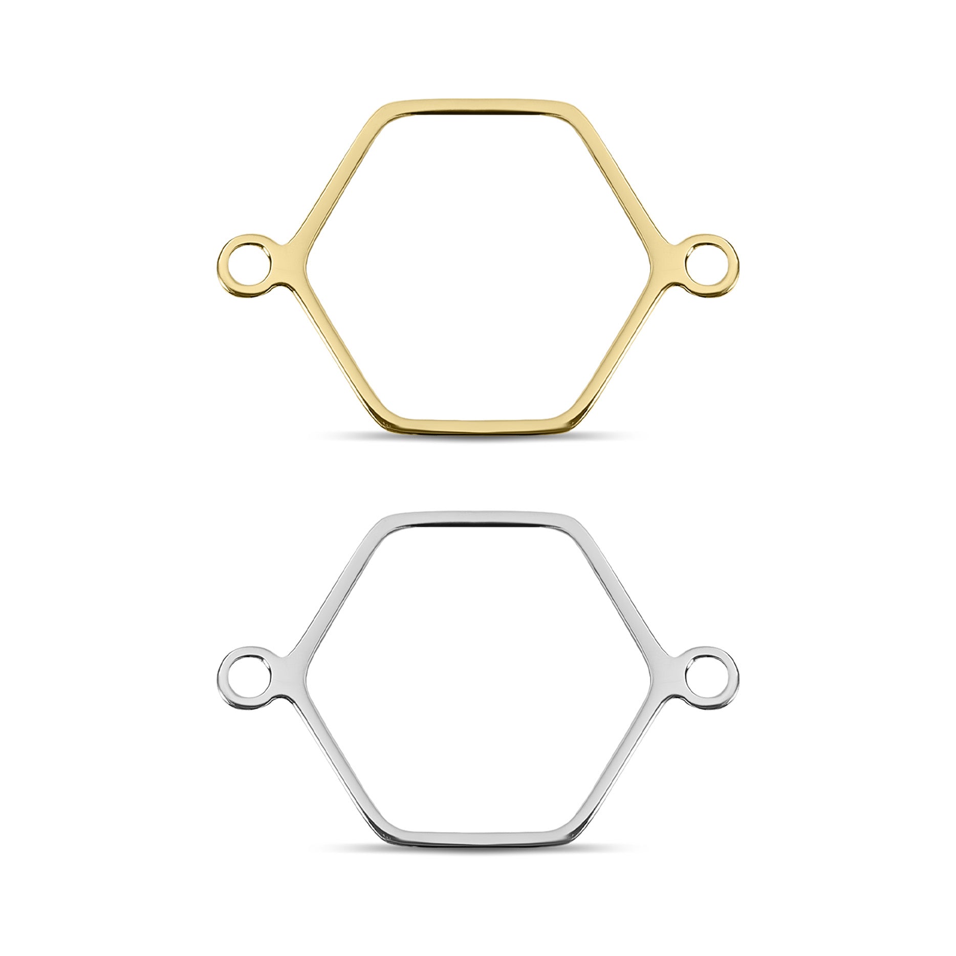 18K Gold PVD Stainless Steel Hexagon Connector Charms / SBB0336、mySite、dreamappss