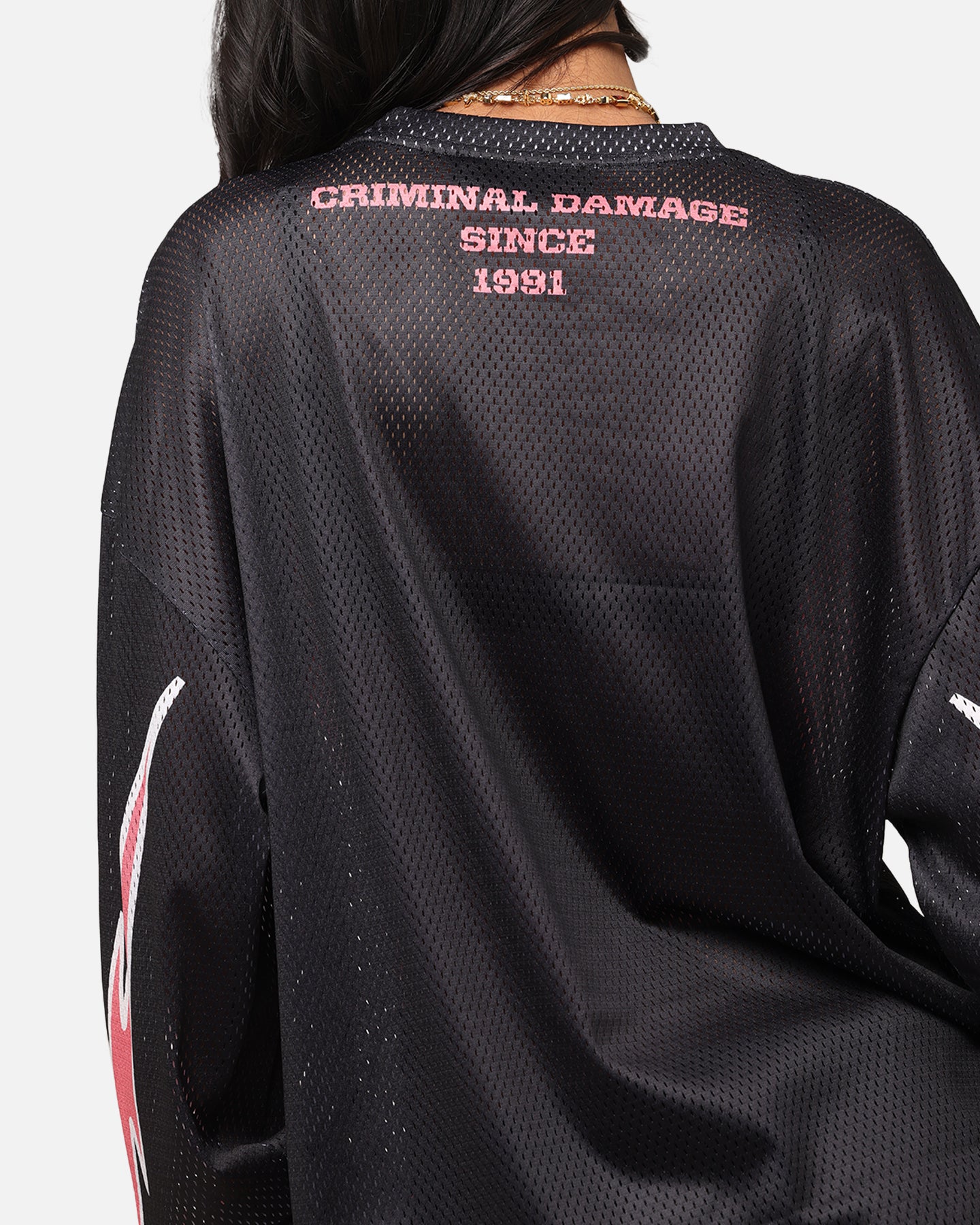 Criminal Damage 91 Mesh Long Sleeve T-Shirt Caviar、mySite、zt4zffjzw