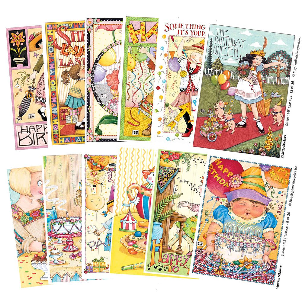  Mary Engelbreit's Everyday Party Girls Vinyl Sticker Decals Tin、mySite、ghnorth