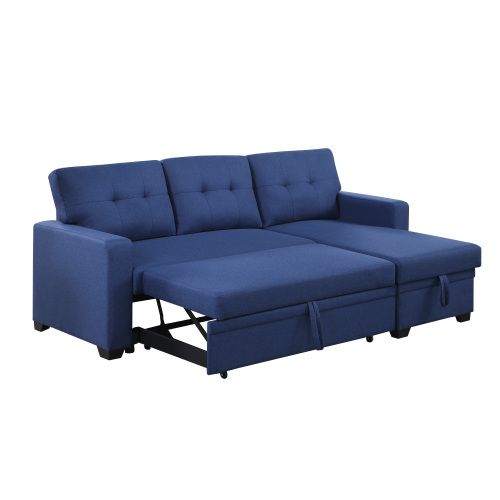 Upholstered Pull out Sectional Sofa with Chaise、、casual