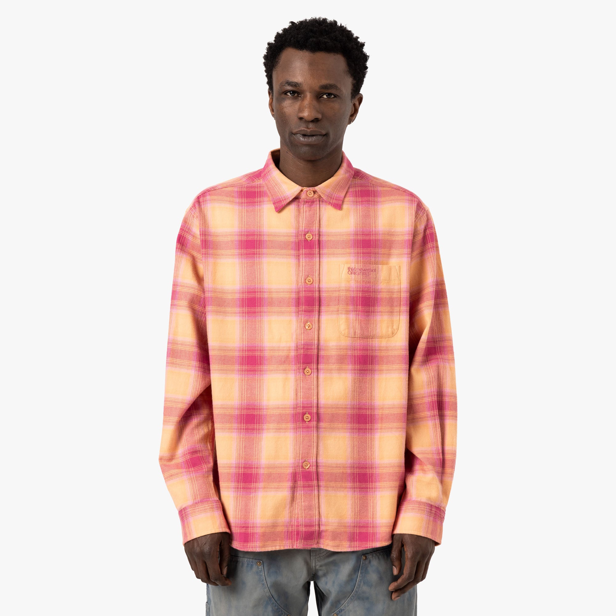  thisisneverthat Shadow Plaid Flannel Shirt / Pink、mySite、merchandisen