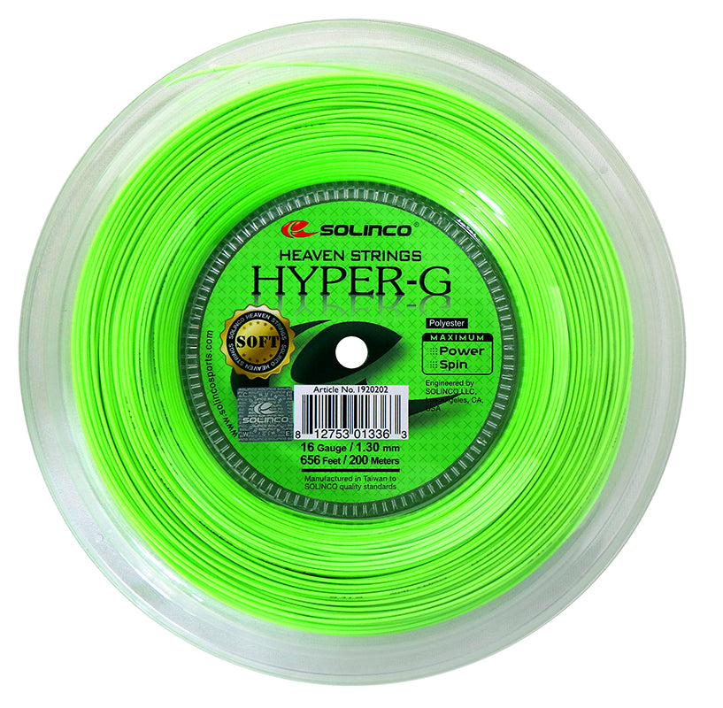 Solinco Hyper-G Soft 16/1.30 Tennis String Reel (Green)