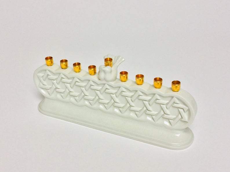 Porcelain Geometric White Bird Menorah、mySite、topwebapps