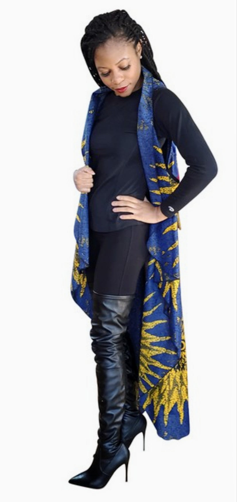 Dami African print Ankara Shawl Vest - DPPS4071、mySite、solidvoid