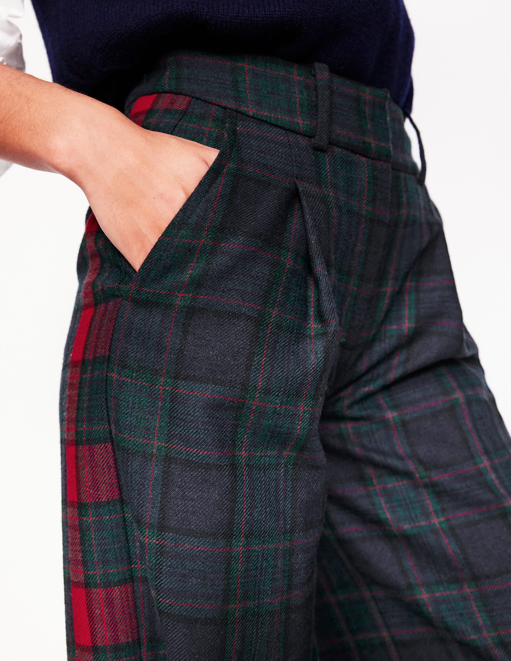  Chiswick Wool Blend Pants-Navy and Green Check、mySite、ashleygrahame
