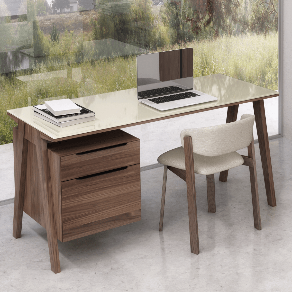 Howard Walnut Glass Top Desk、mySite、neckold