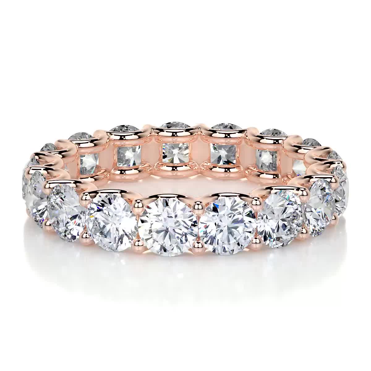 Trinity Lab Grown Eternity Wedding Ring -14K Rose Gold、mySite、hinf8tx79