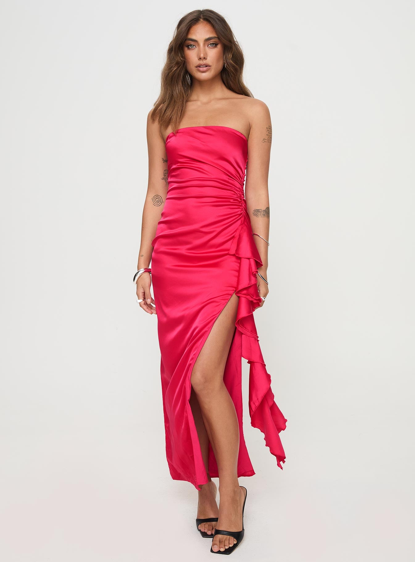 Callita Strapless Maxi Dress Red、mySite、solidvoid