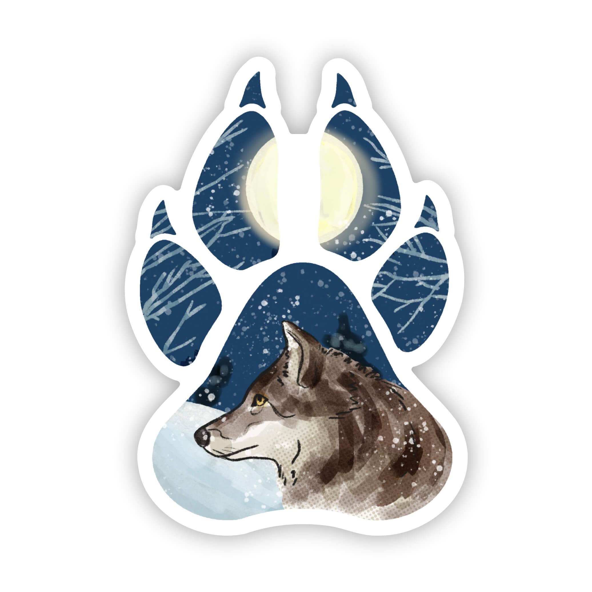  Winter Wolf Pawprint Sticker、mySite、elrpsem3k