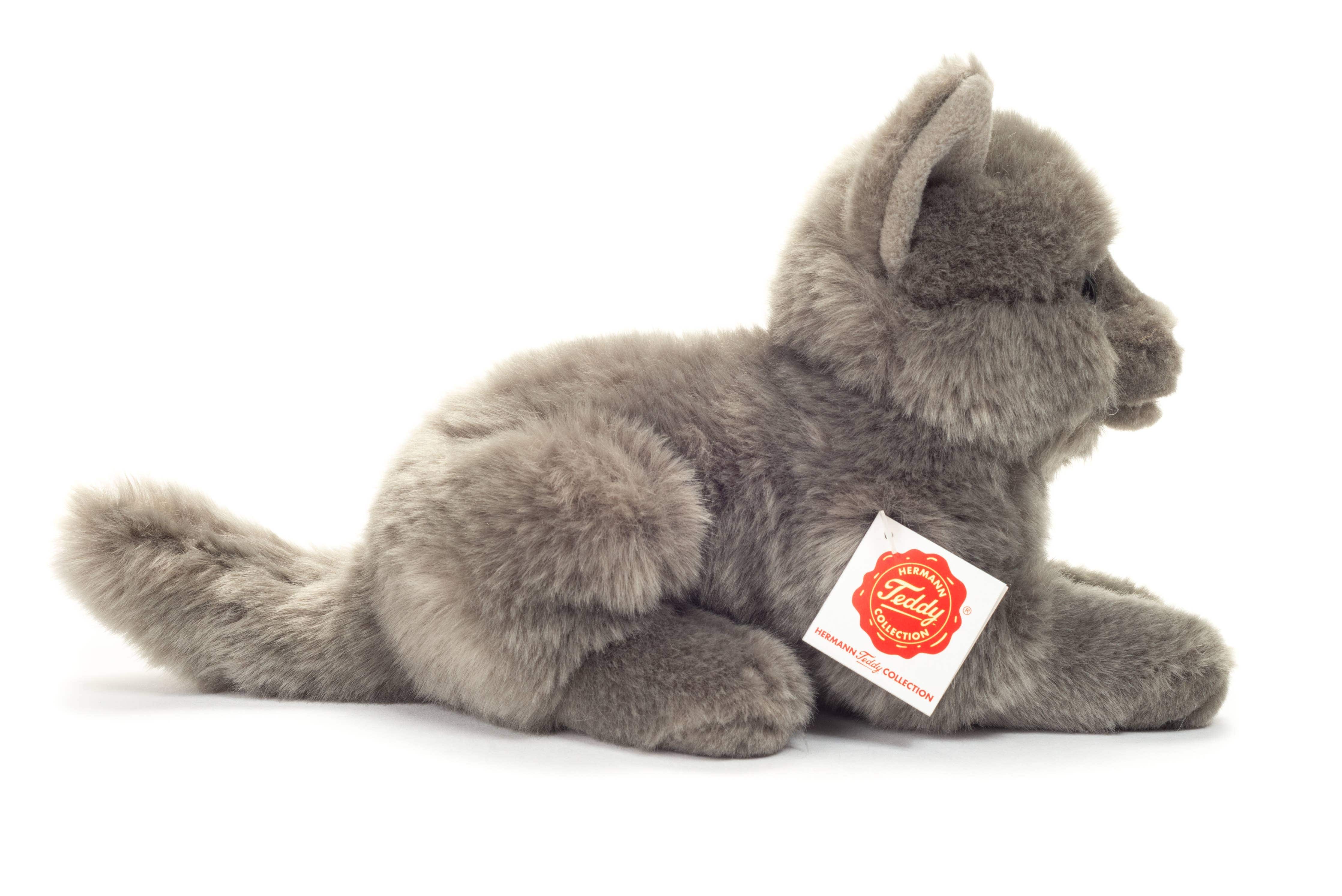 British Shorthair Blue Kitten lying down 20 cm - plush toy by Teddy Hermann、mySite、g9winljtr