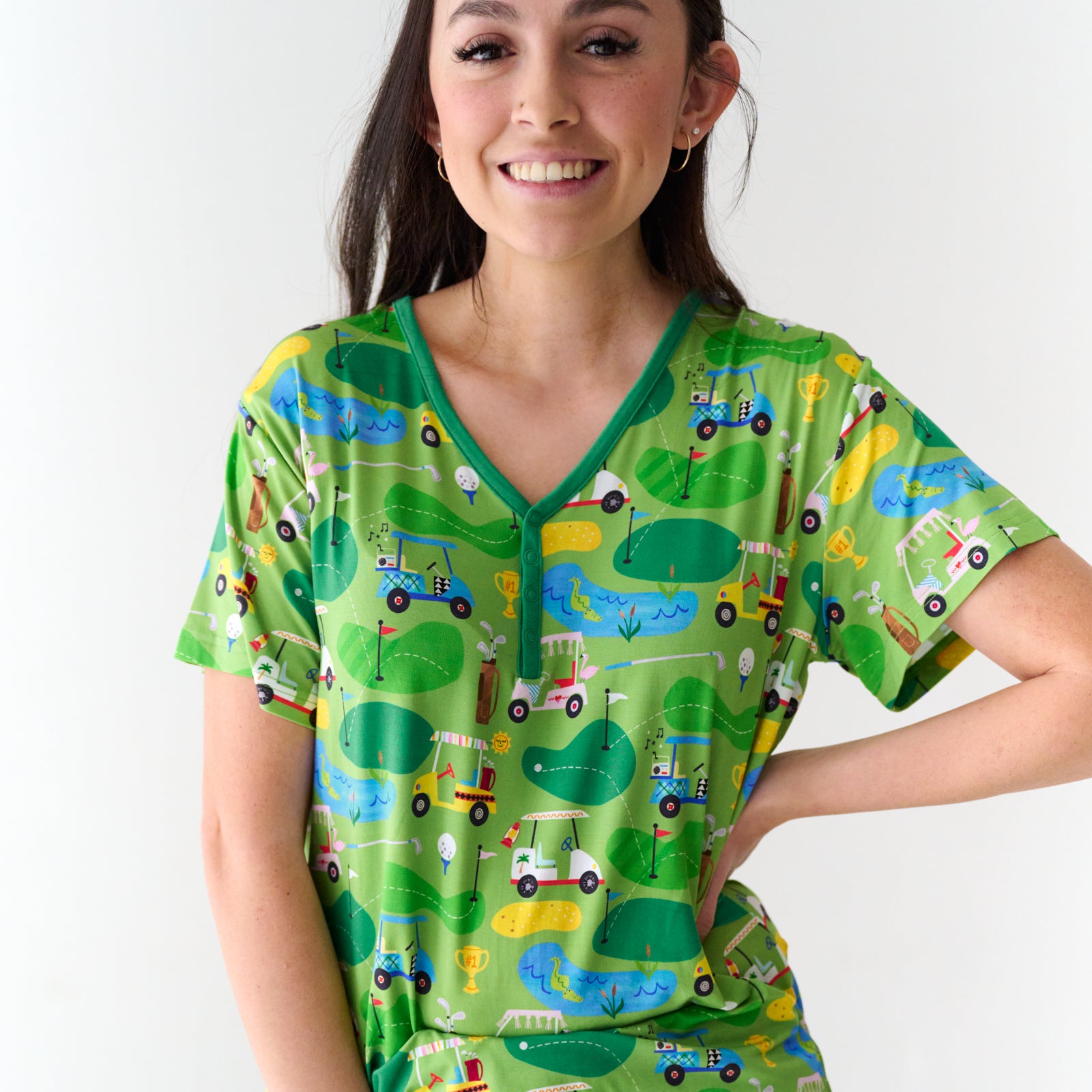  Fairway Fun Women's Short Sleeve Pajama Top、mySite、layawaytickets