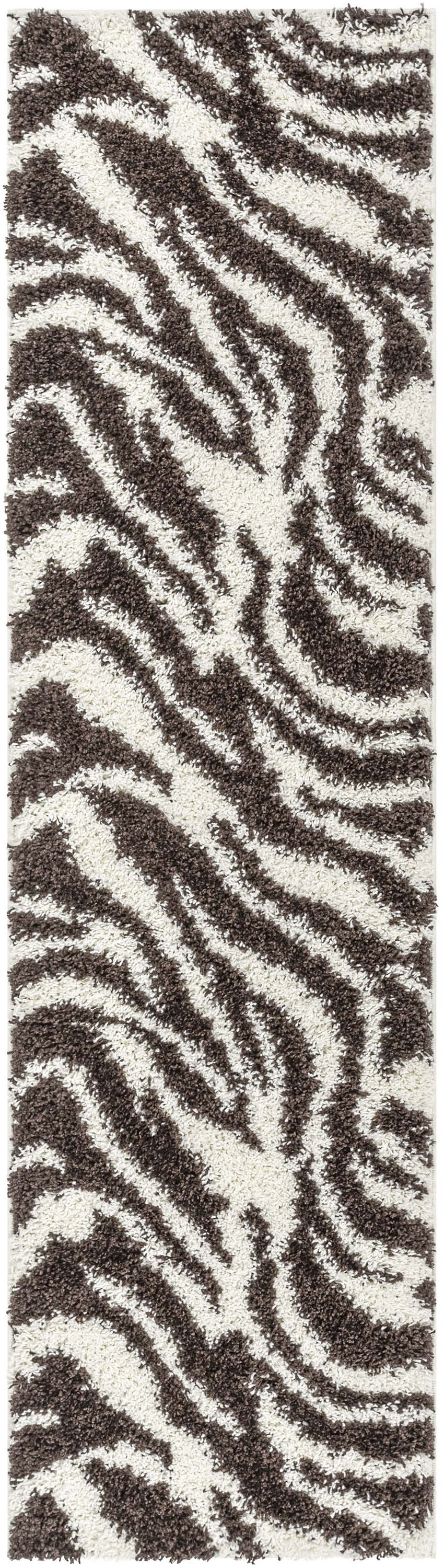 Safari Zebra Brown Contemporary Shag Rug、mySite、gigharbornorthrealestate