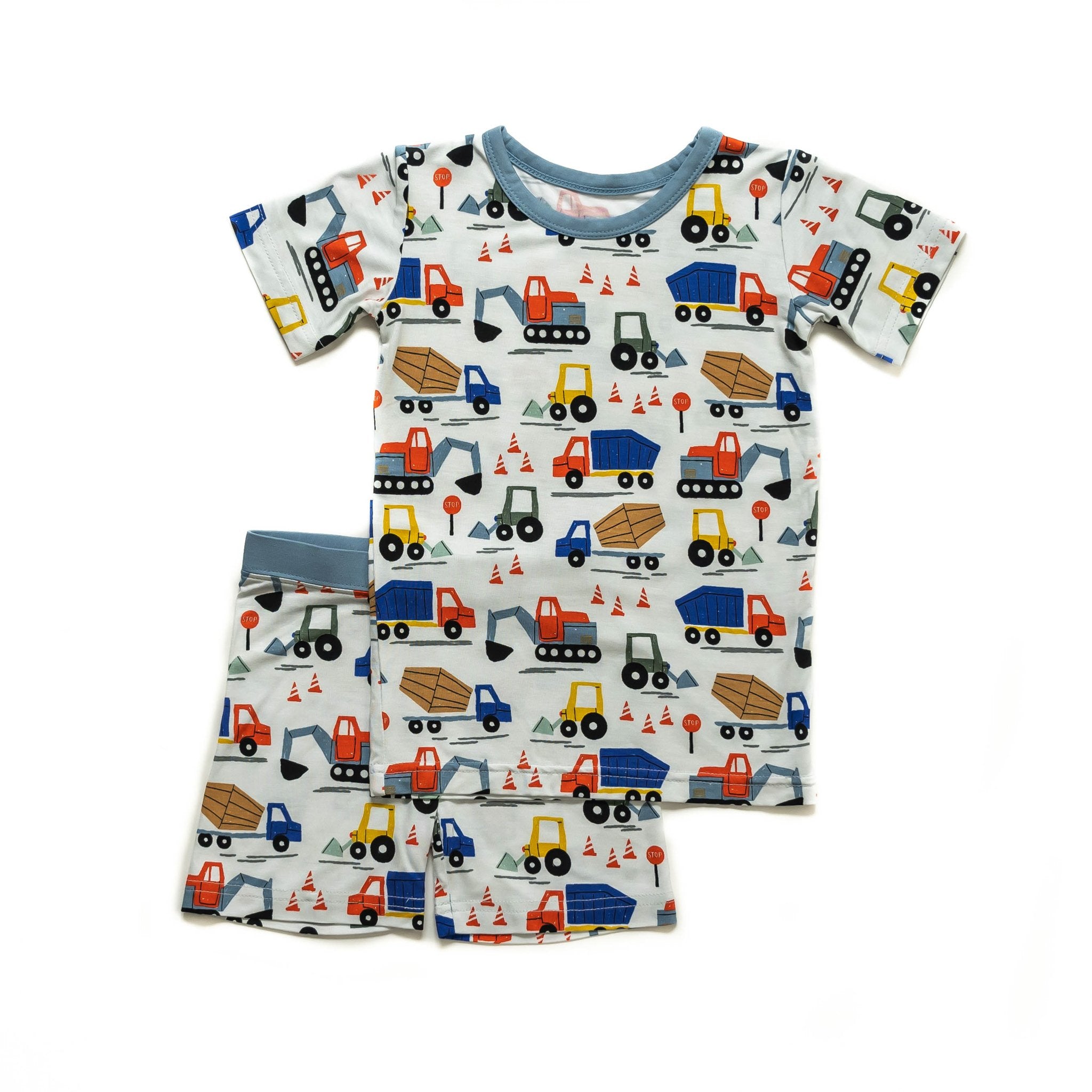 Construction Two-Piece Short Sleeve & Shorts Pajama Set、mySite、g9winljtr