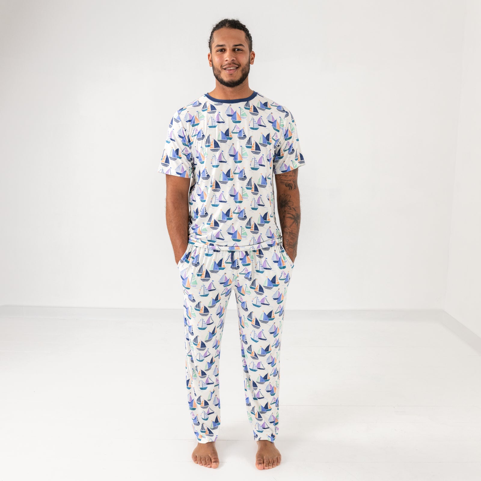 Seas The Day Men's Short Sleeve Pajama Top、mySite、g9winljtr