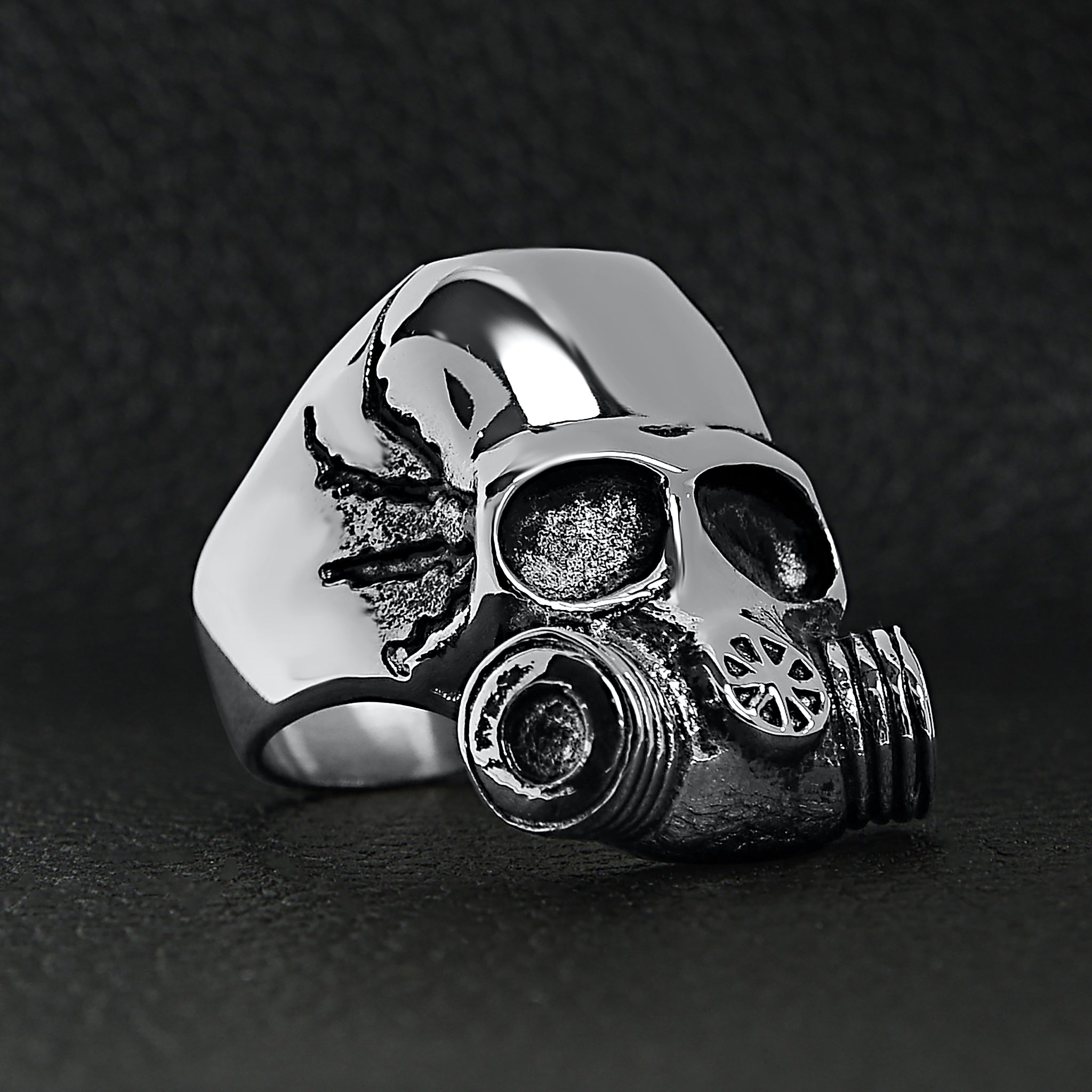 Stainless Steel Gas Mask Skull Ring / SCR4106、mySite、dreamappss
