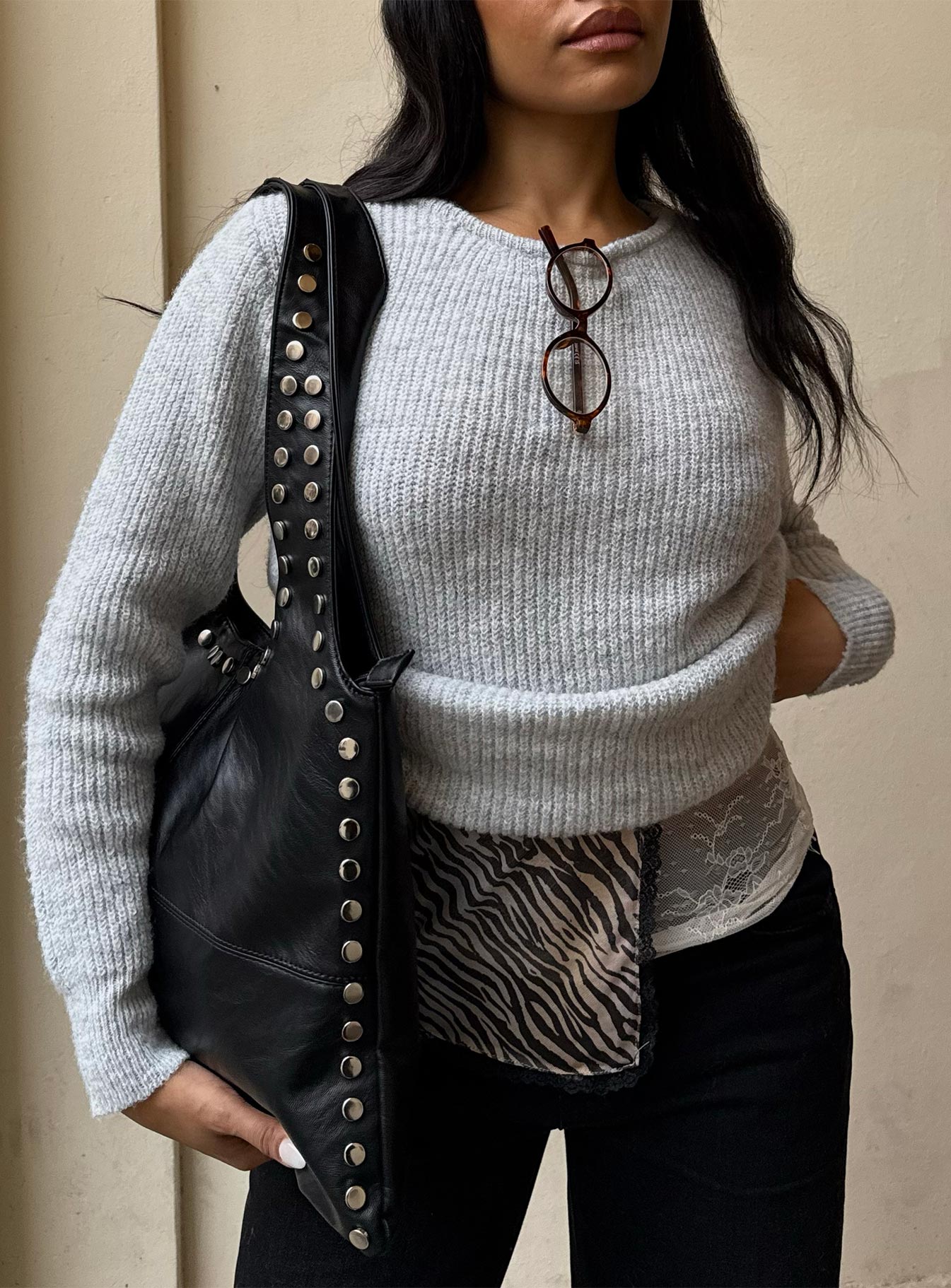 Abrams Rib Knit Crew Sweater Grey Marle、mySite、solidvoid