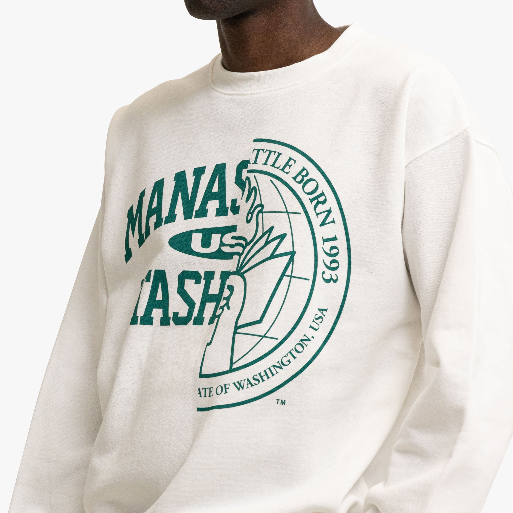  Manastash Collegiate Crewneck White、mySite、merchandisen