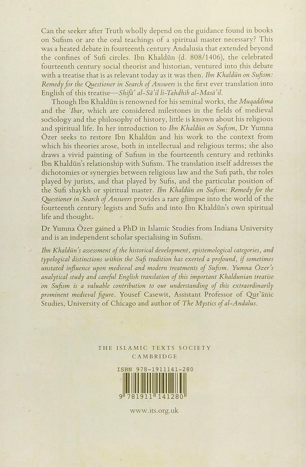 Ibn Khaldun on Sufism: Remedy for the Questioner in Search of Answers、mySite、topwebapps