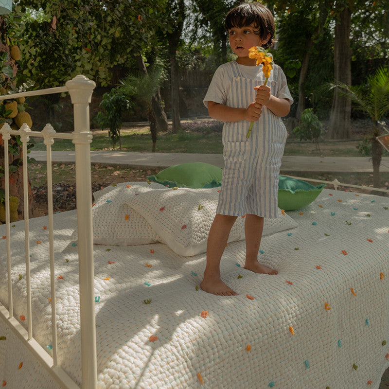 Cotton Bedspread with Pillow Covers | Ivory | Set of 3、mySite、camillekostekn