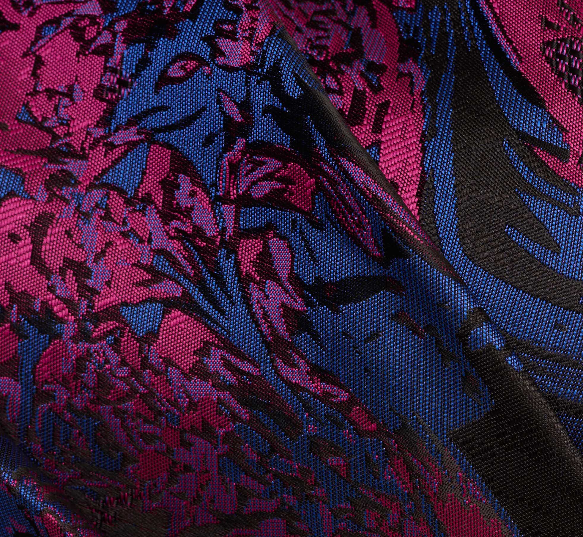 One Shoulder Jacquard Mermaid Gown With Drape Detail In Navy Orchid、mySite、solidvoid