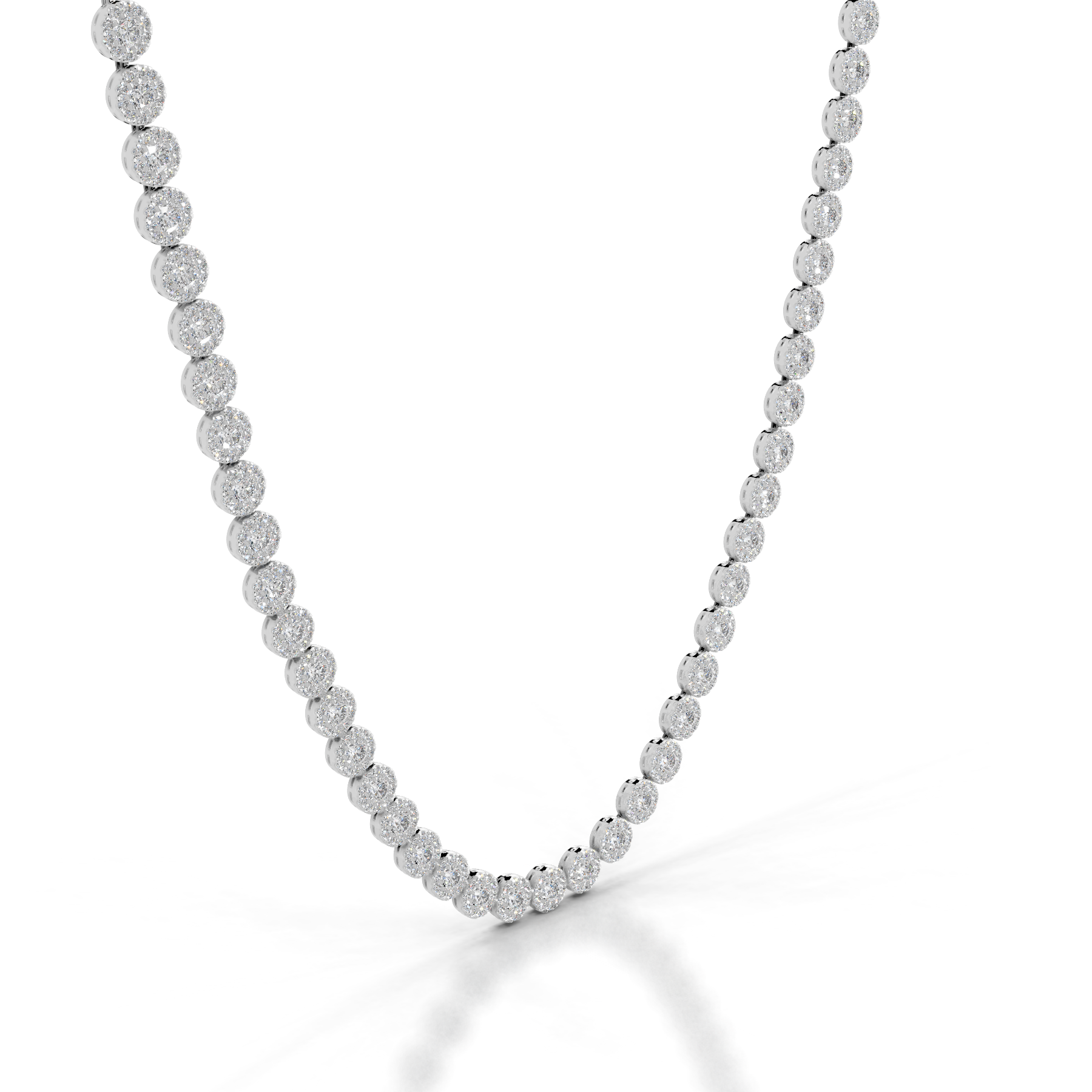 Gaynelle Diamond Tennis Collier (10 Carat) -18K White Gold、mySite、hinf8tx79