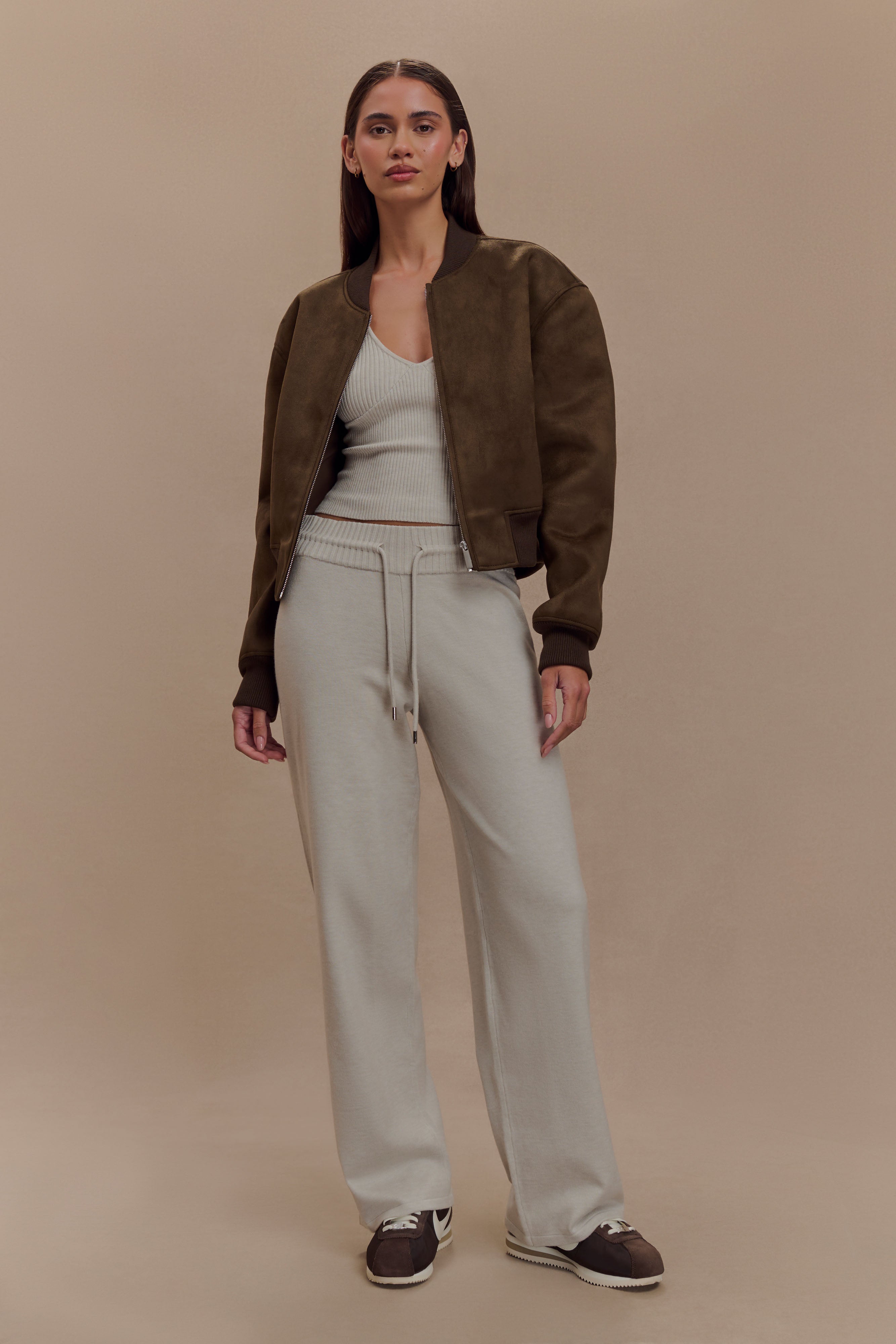 Natalya Ribbed Knit Cami Top - Heather Grey Marle、mySite、solidvoid