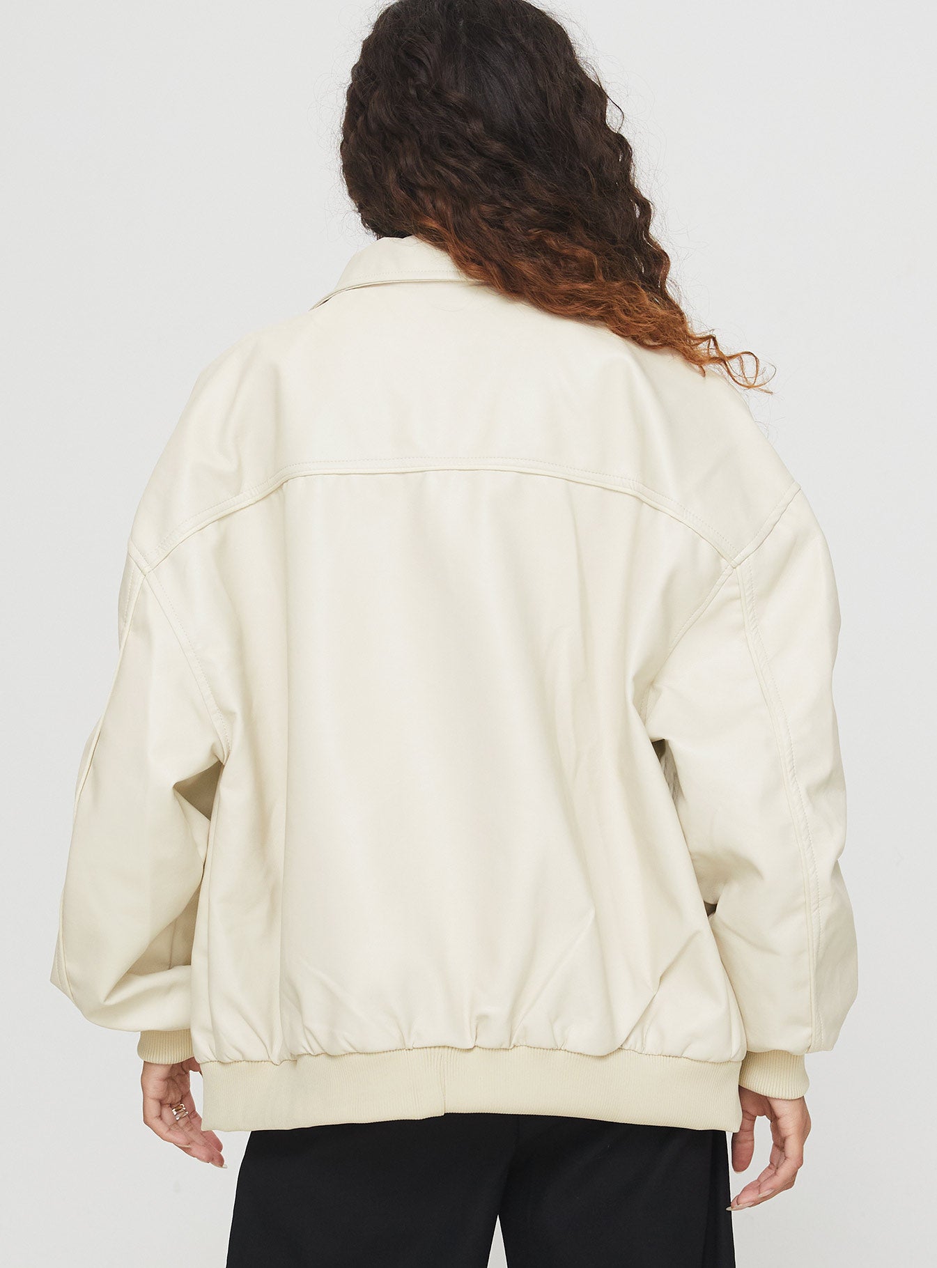 Goldsmith Faux Leather Bomber Jacket Cream、mySite、solidvoid