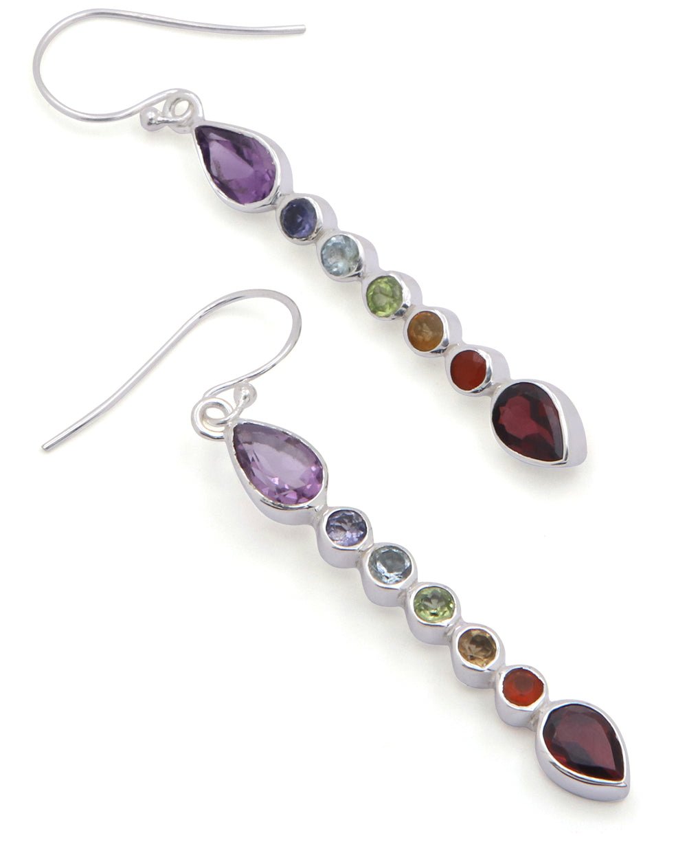 Sterling Silver Chakra Gemstone Earrings、mySite、topwebapps