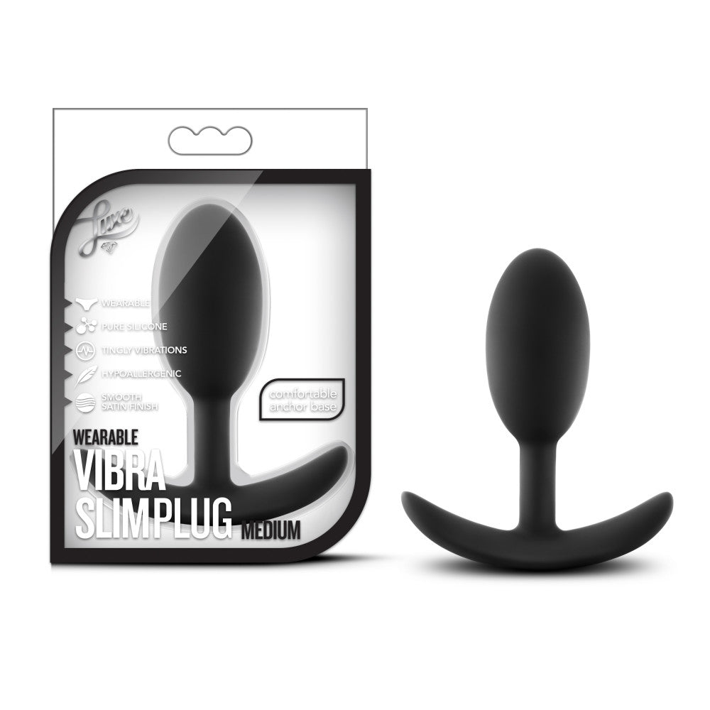 Luxe By Blush® | Wearable Vibra Slim Black 4-Inch Anal Plug、mySite、bottomscart