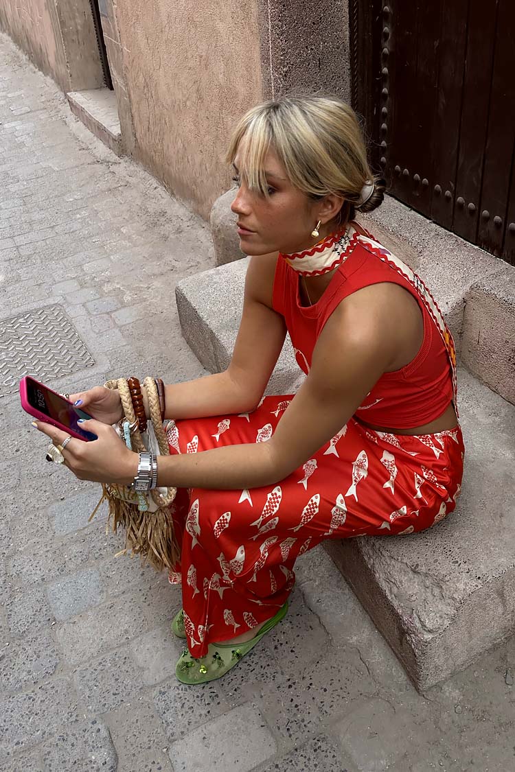 Red Marina Dorris Skirt、mySite、solidvoid