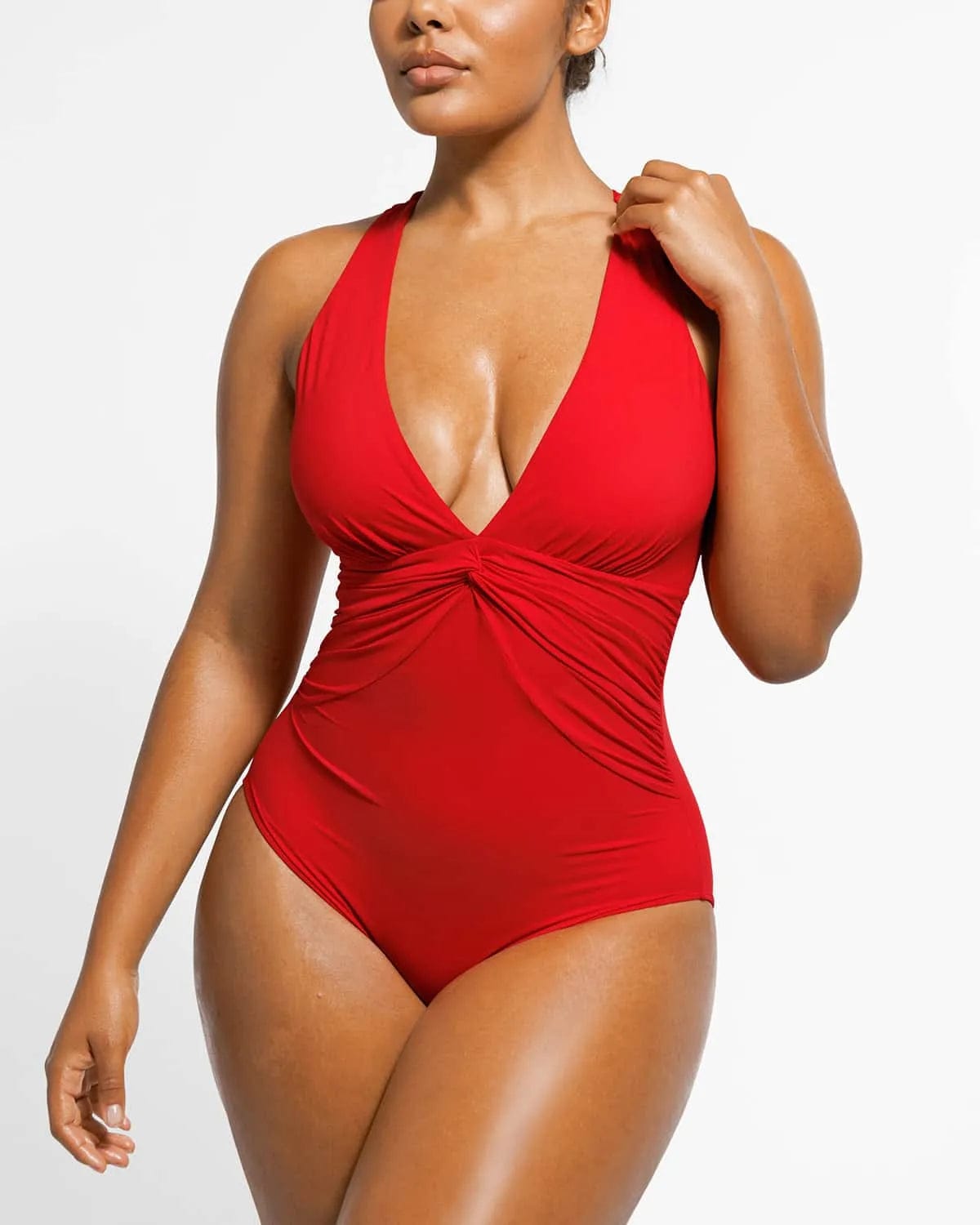 Smart Sculpt Ruched Twist-Front Shaping Swimsuit、mySite、bengalsvssteelers