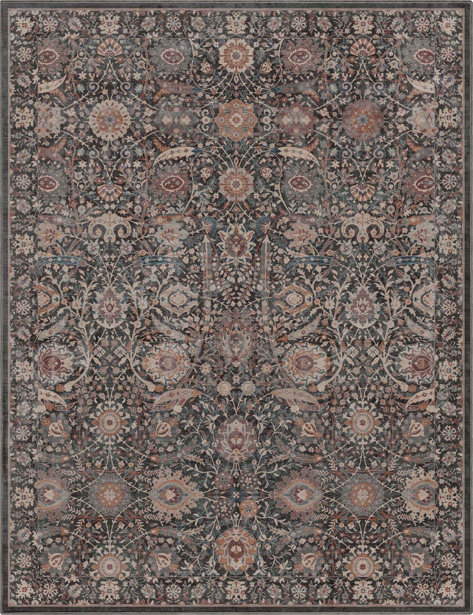 Liana Vintage Oriental Charcoal Grey Flat-Weave Rug、mySite、gigharbornorthrealestate