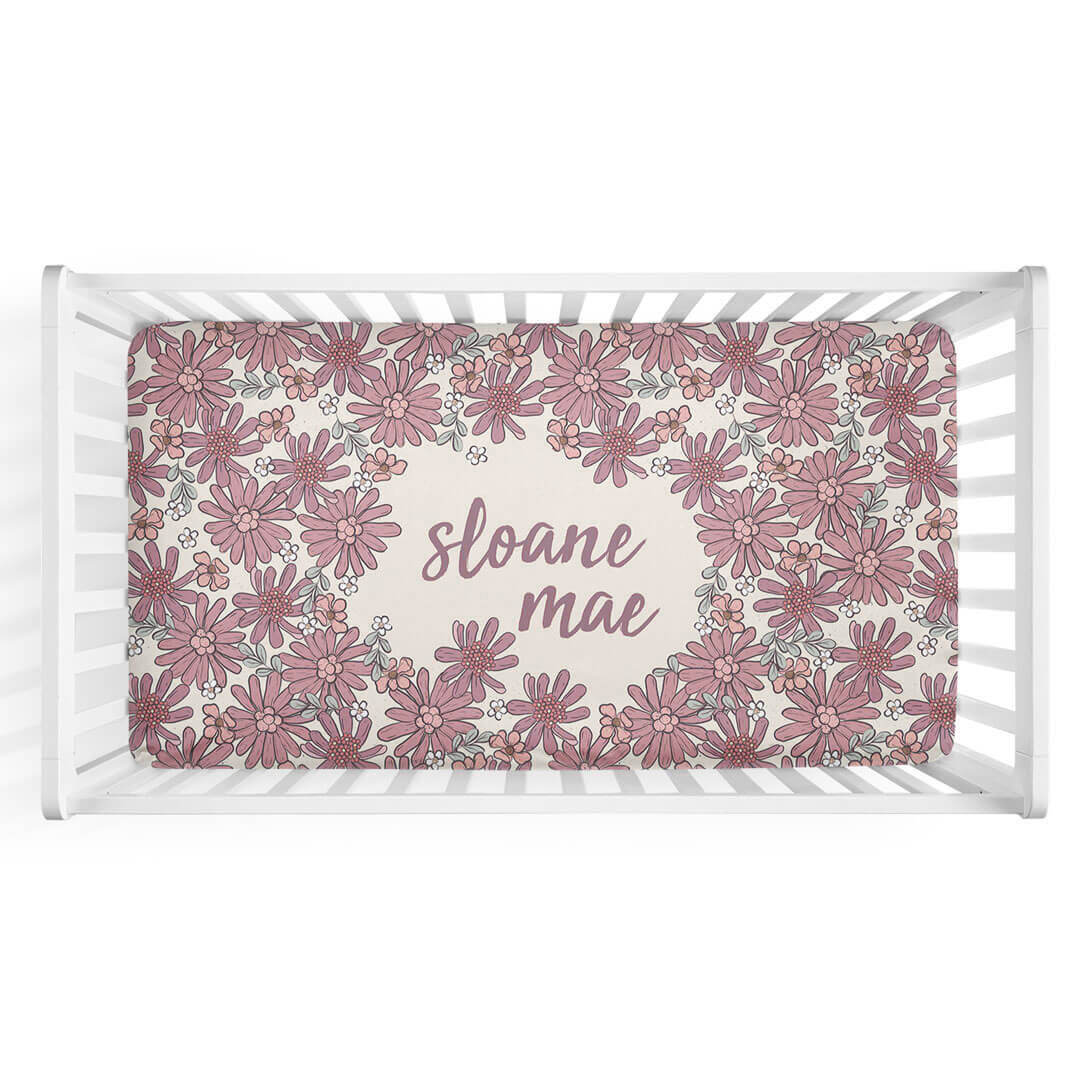  Maya's Moody Floral Personalized Crib Sheet、mySite、layawaytickets