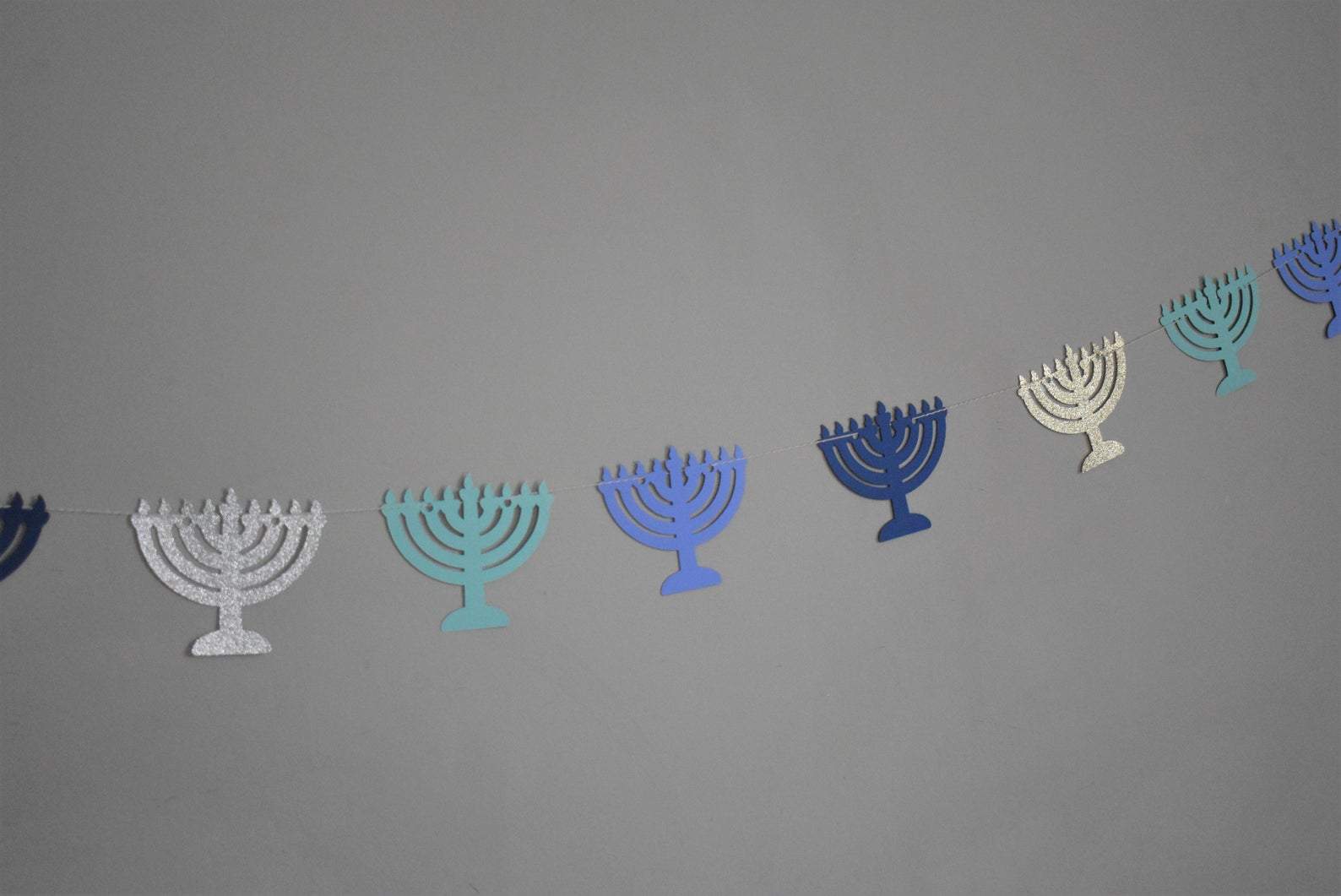 Menorah Garland - Blue and Glitter、mySite、topwebapps