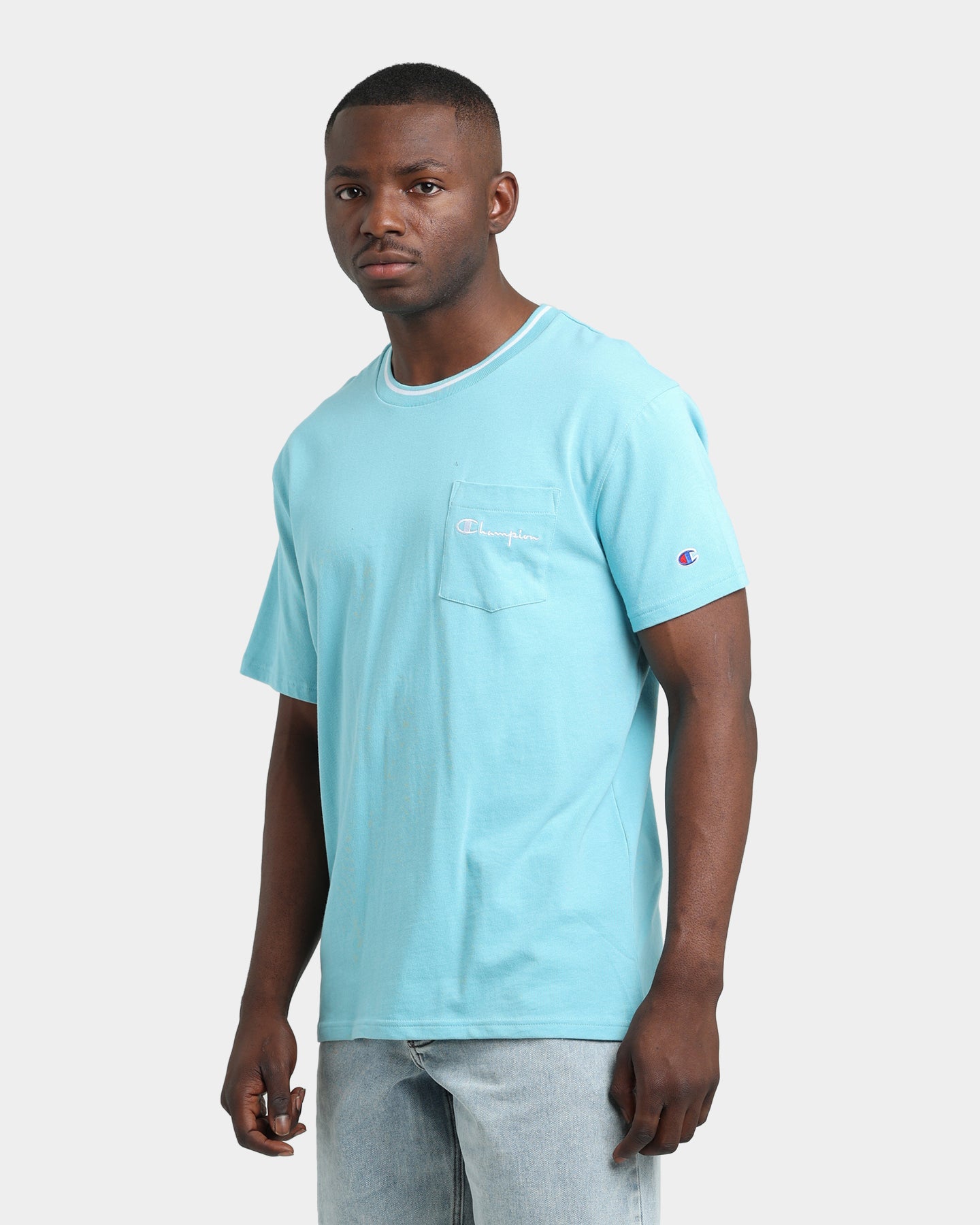 Champion HT Tip Chest Pocket T-Shirt Amazing Aqua、mySite、zt4zffjzw