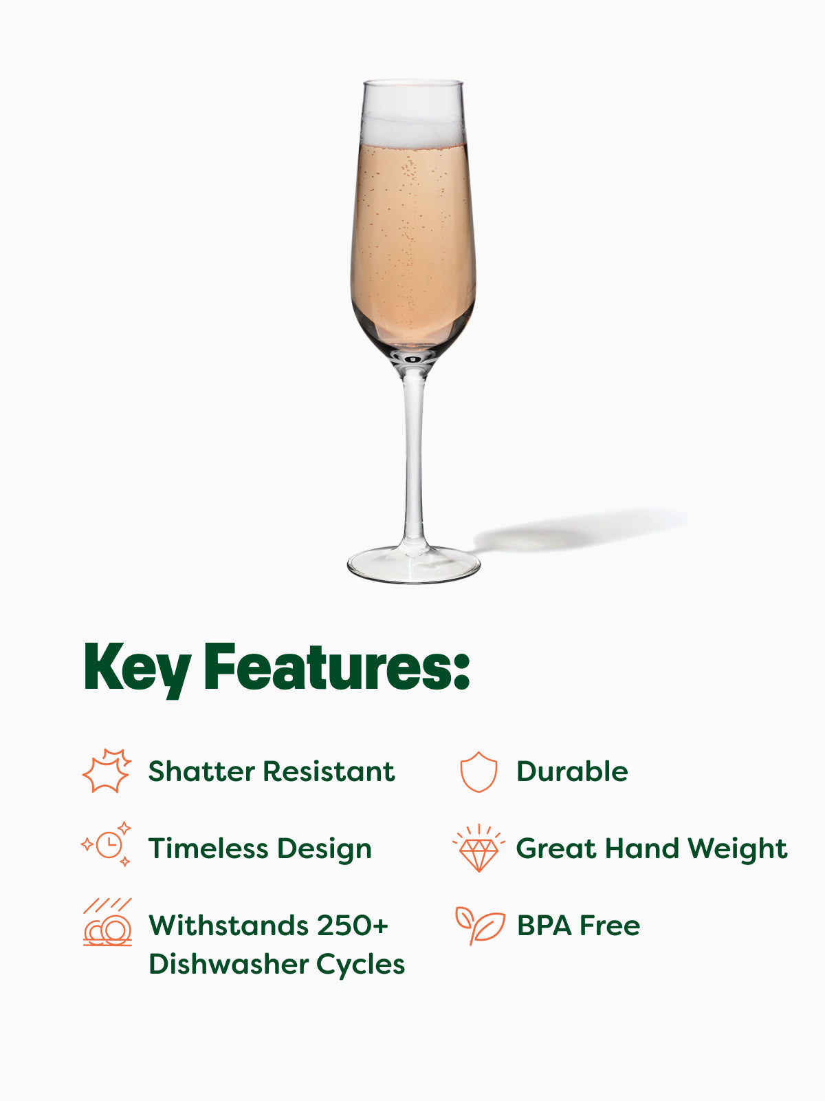 RESERVE 9oz Champagne MS Copolyester Glass - Bulk、mySite、camillekostekn