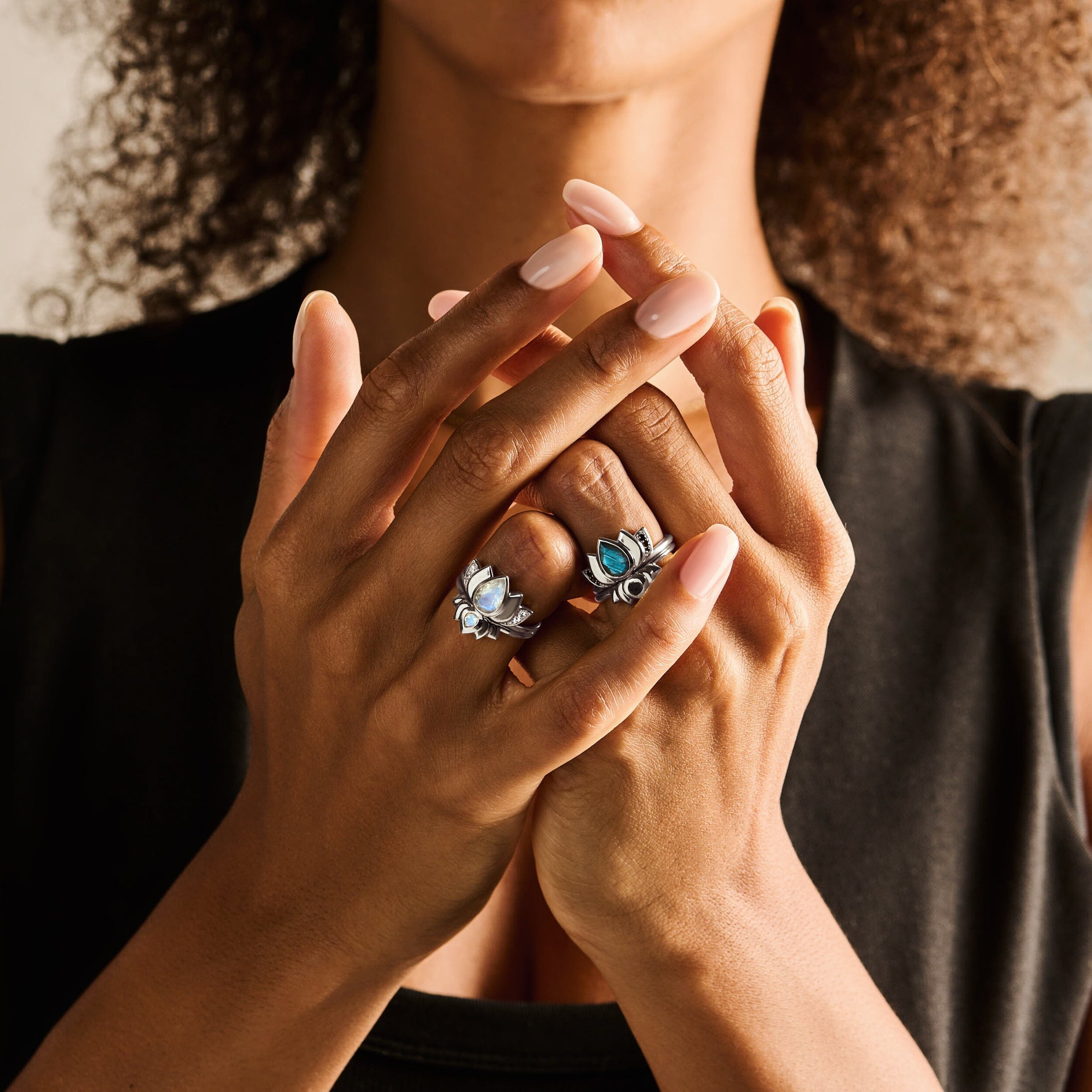 Moonstone Ring - Dainty Lotus、mySite、hinf8tx79