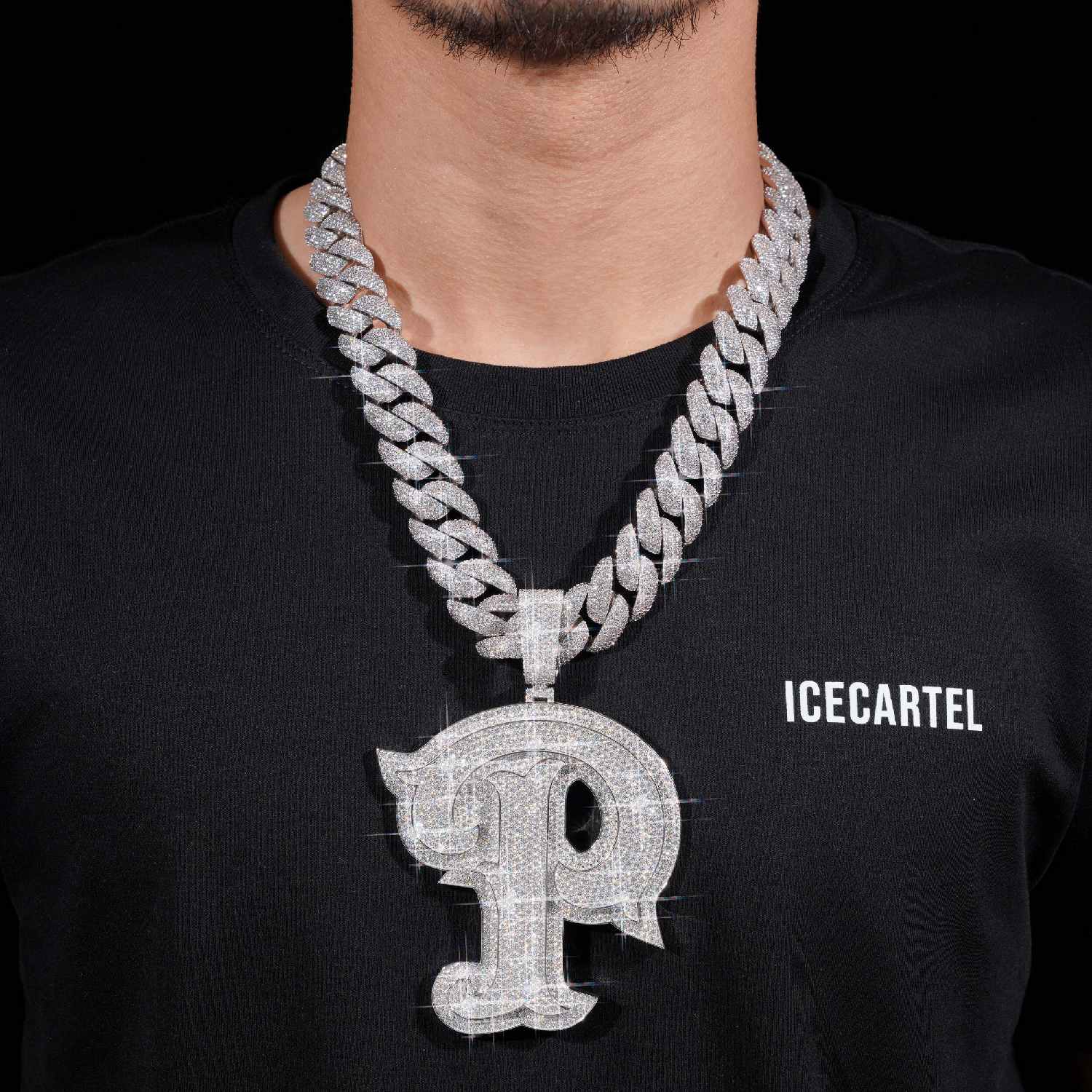 Custom Moissanite Letter P Pendant 14K Gold、mySite、hinf8tx79