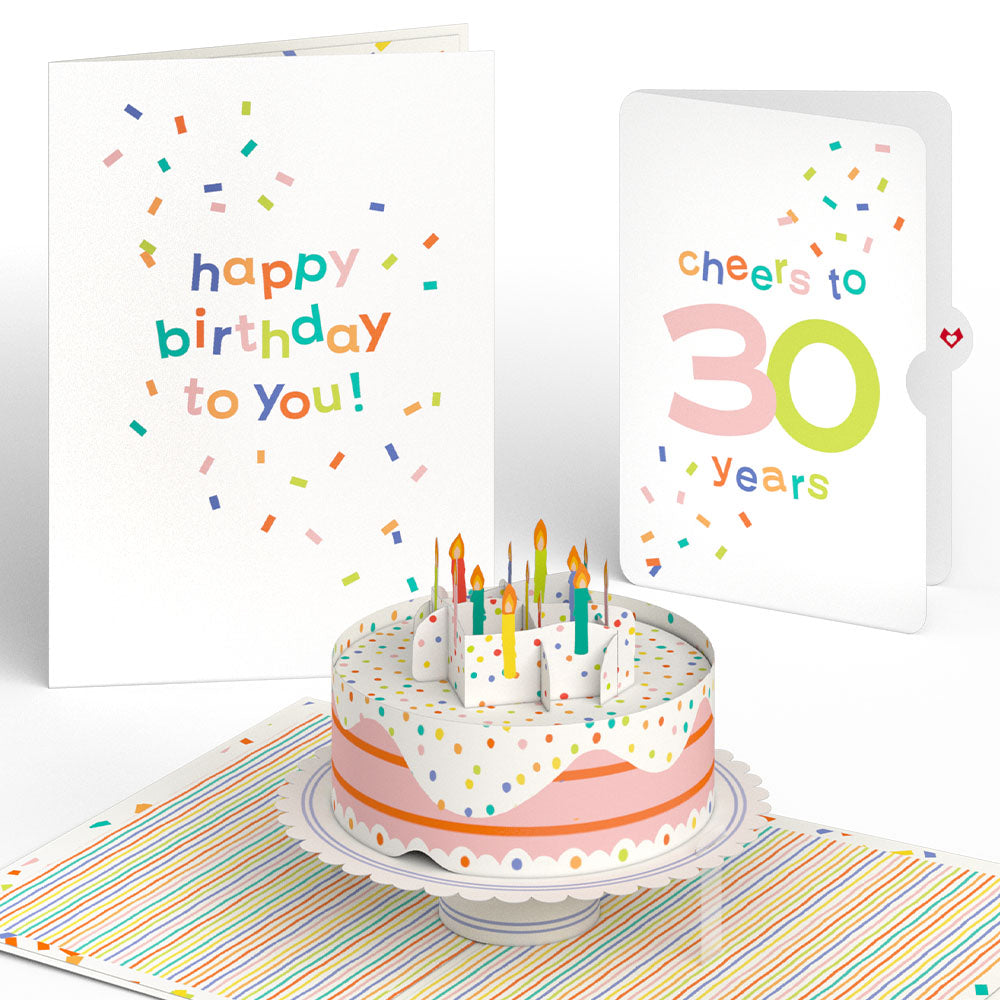 Confetti Cake 30th Birthday Pop-Up Card and Sentiment Set、mySite、solidvoid