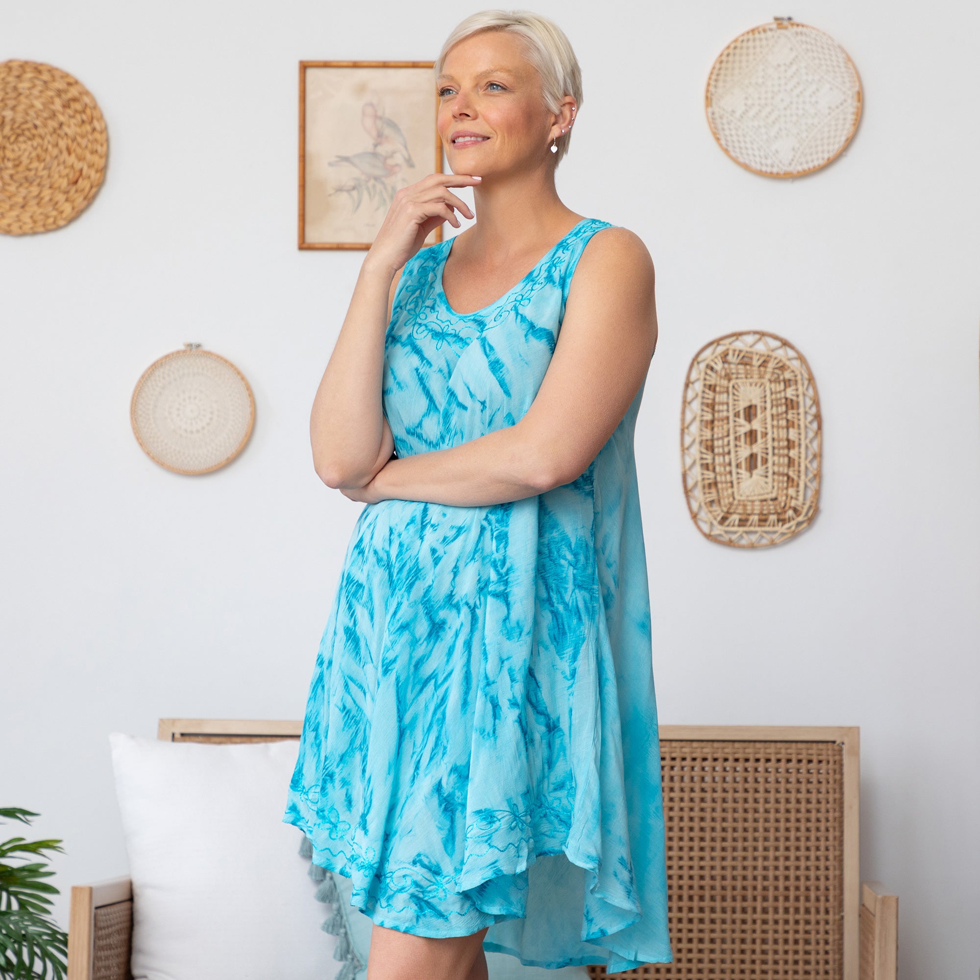 Tie-Dye Jewel Sleeveless Dress、mySite、camillekostekn