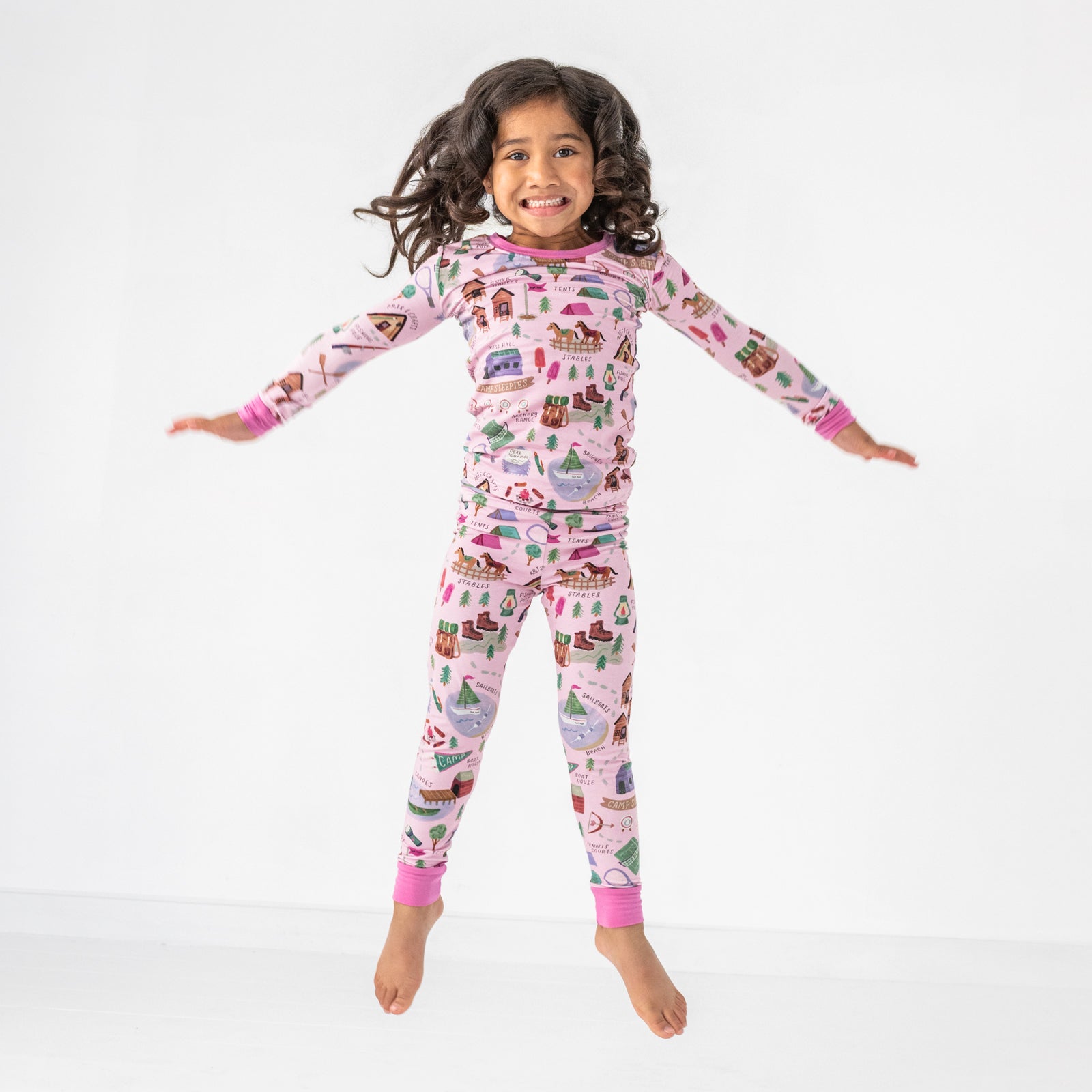  Pink Camp Sleepies Two-Piece Pajama Set、mySite、layawaytickets