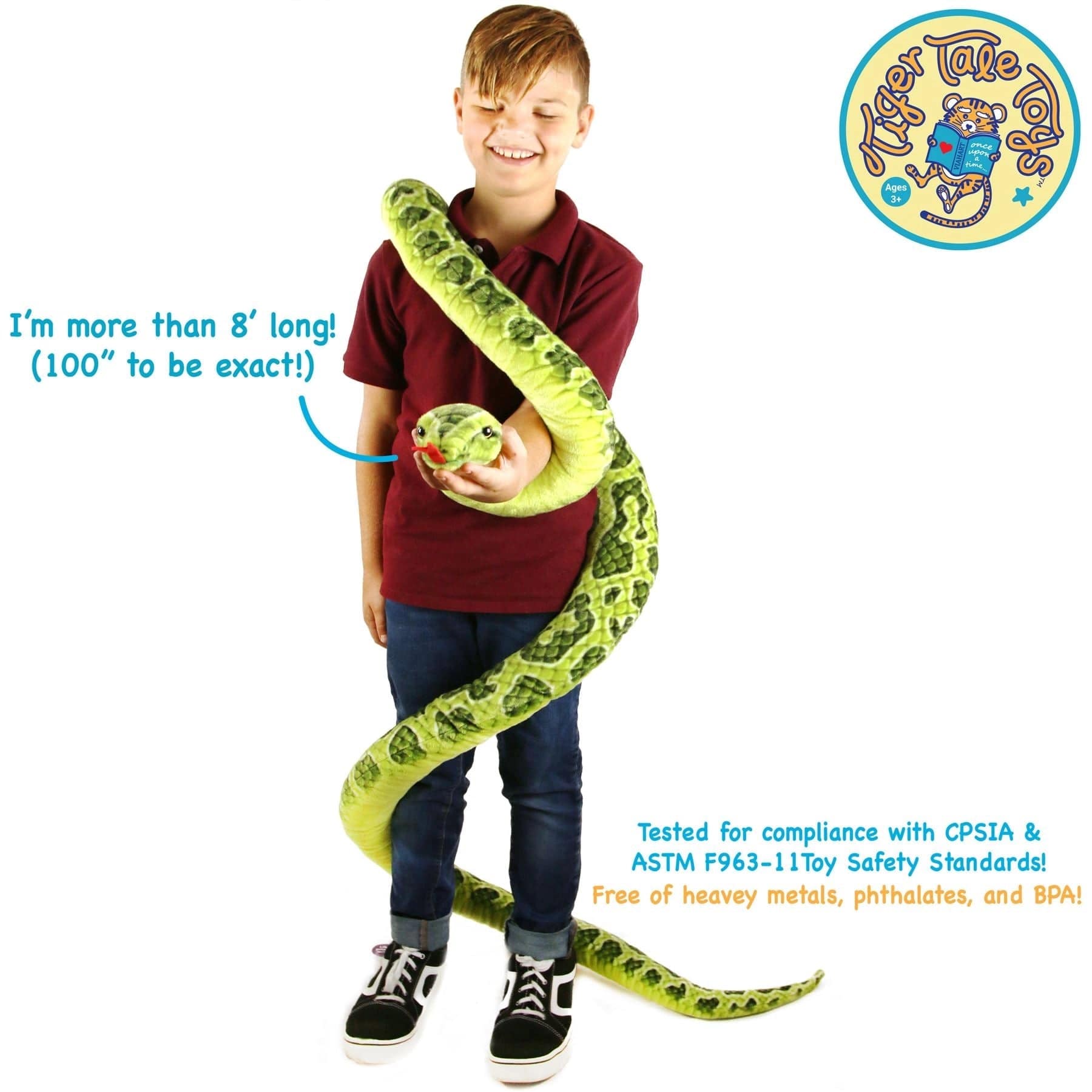 Lifelike Giant Plush Green Anaconda | BIG 100 Inch Stuffed Animal Plush、mySite、g9winljtr