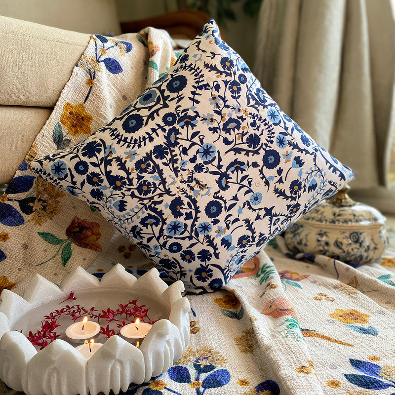 Cotton Printed Cushion Cover | Multicolour | 40 x 40 cm | Set of 2、mySite、camillekostekn