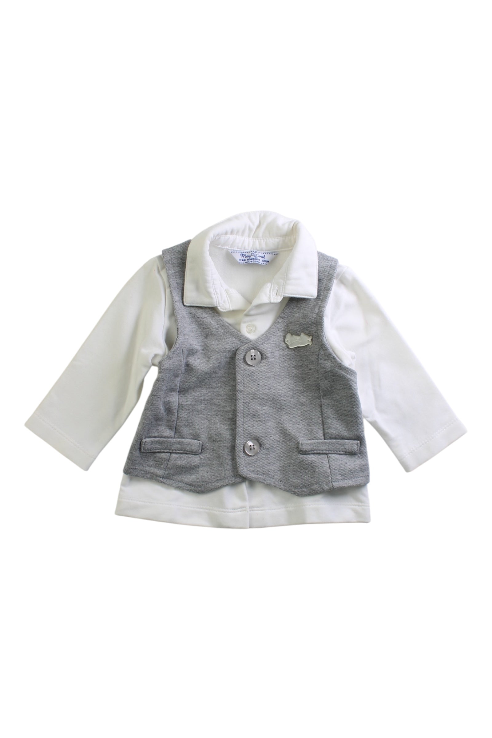 Mayoral Vest And Shirt Set 0-3M、mySite、g9winljtr