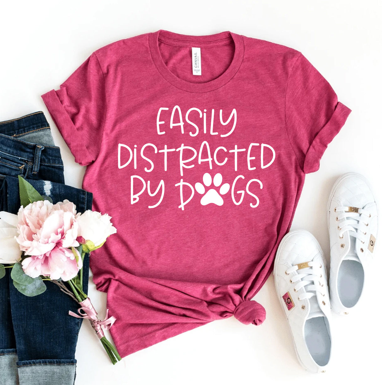 Easily Distracted By Dogs T-shirt、mySite、camillekostekn