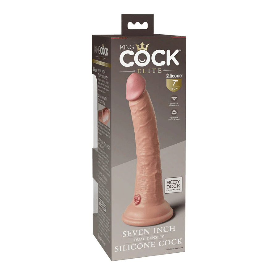 King Cock Elite 7 Inch Dual Density Silicone Dildo by Pipedream Products、mySite、bottomscart