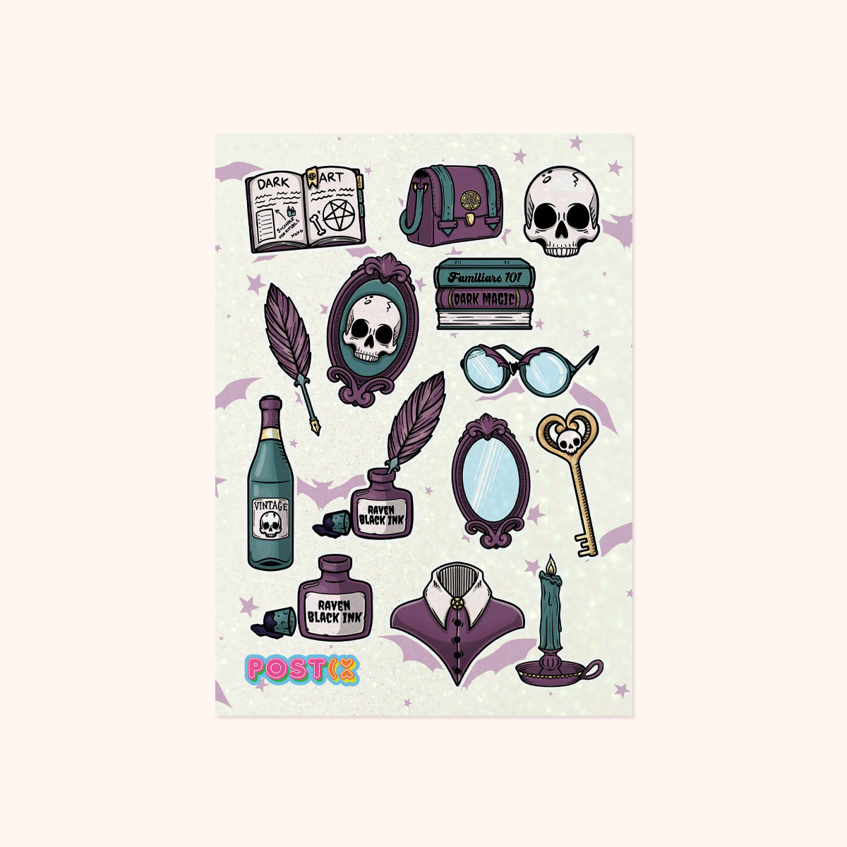  Dark Arts Academy Glitter Sticker Sheet、mySite、ghnorth