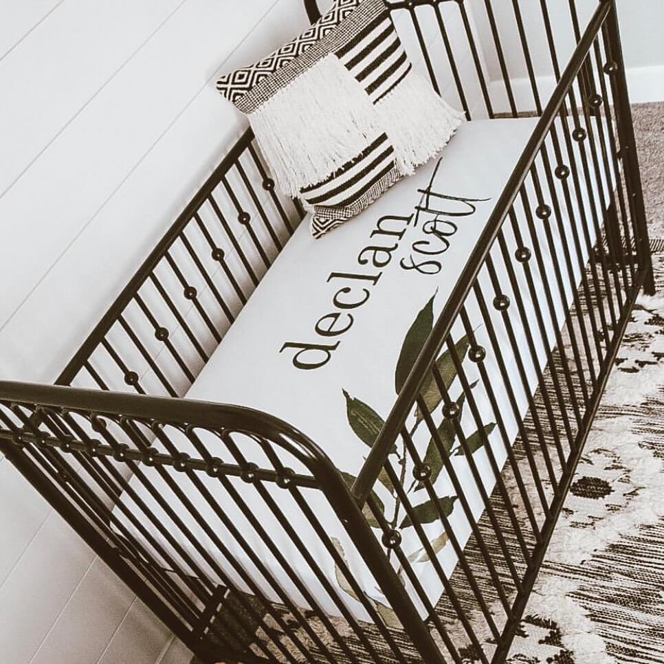 Olive Leaf Personalized Crib Sheet、mySite、layawaytickets