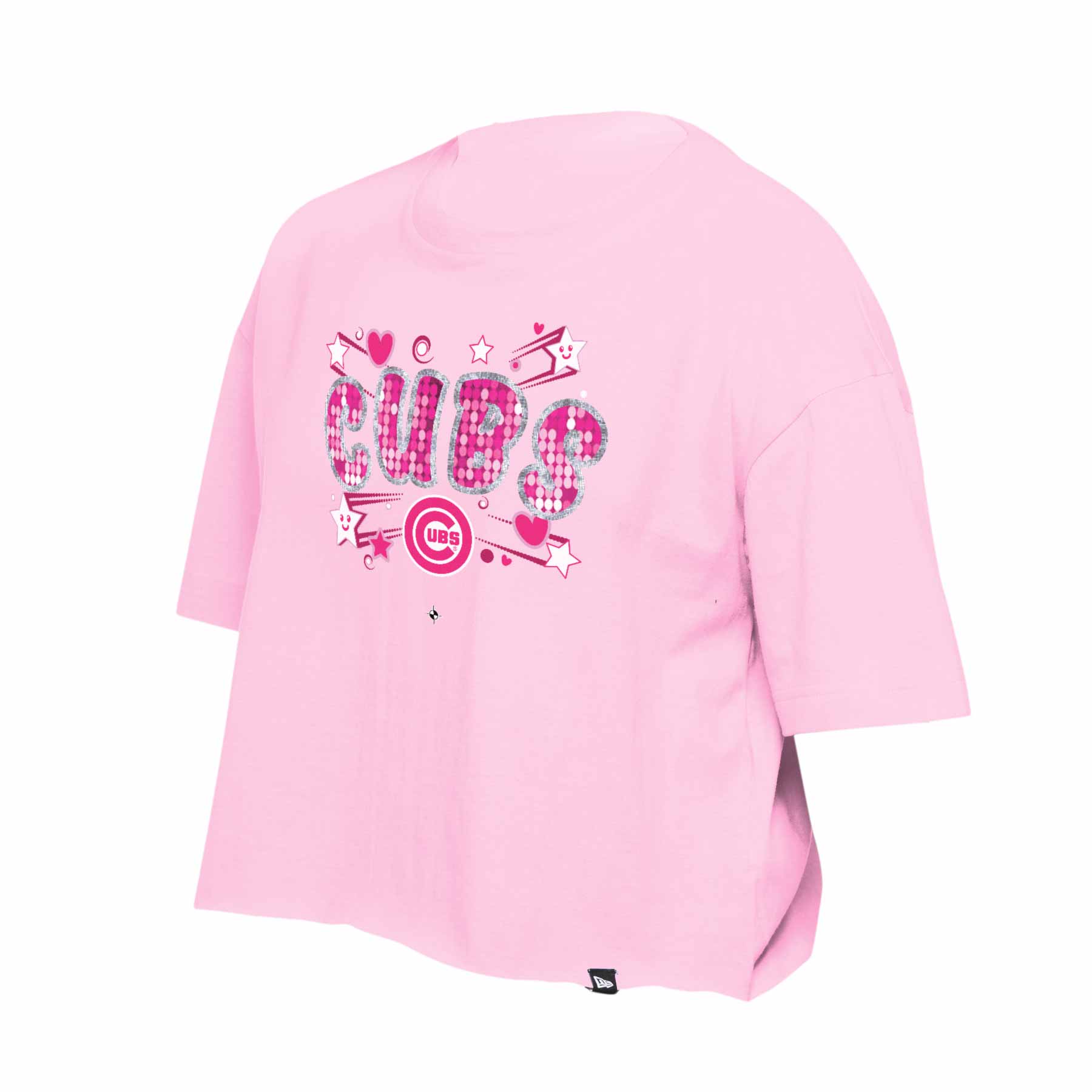 Chicago Cubs Youth Girls New Era Pink Crop Top T Shirt、mySite、vikingsvslions