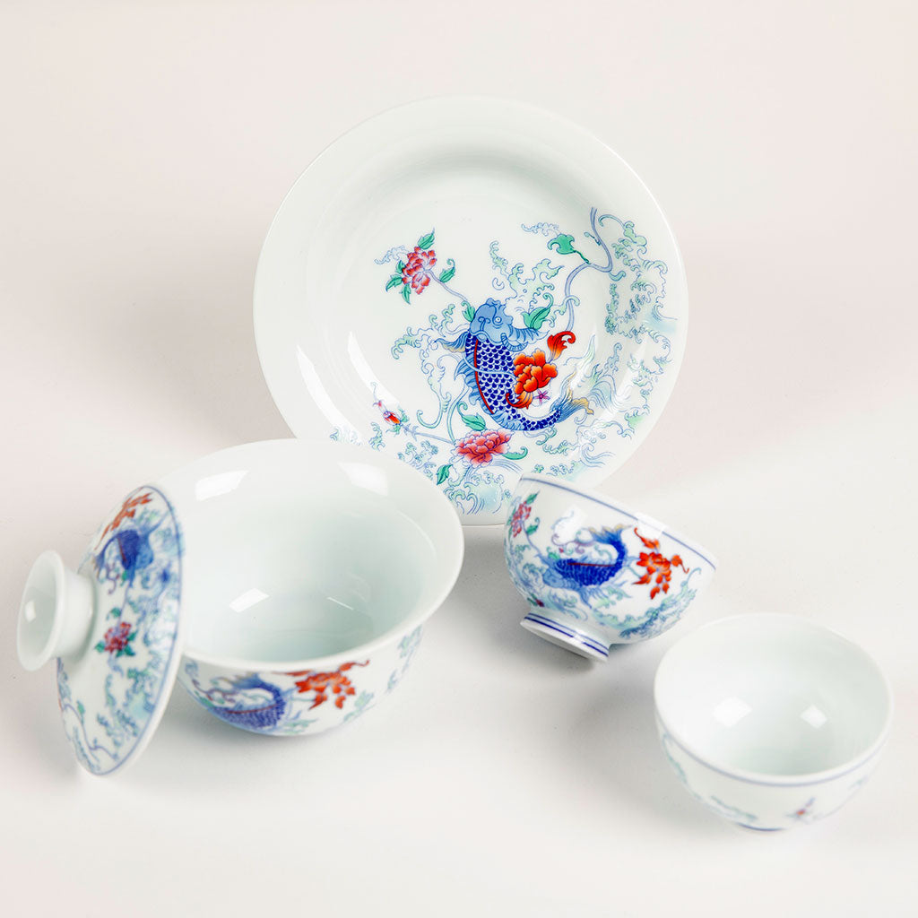 Fish Motif Gaiwan and Tea Cup Set、mySite、topwebapps